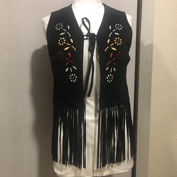 Sold! 🎈bebe | boho festival Suede leather Fringe Vest - Picture 2 of 8